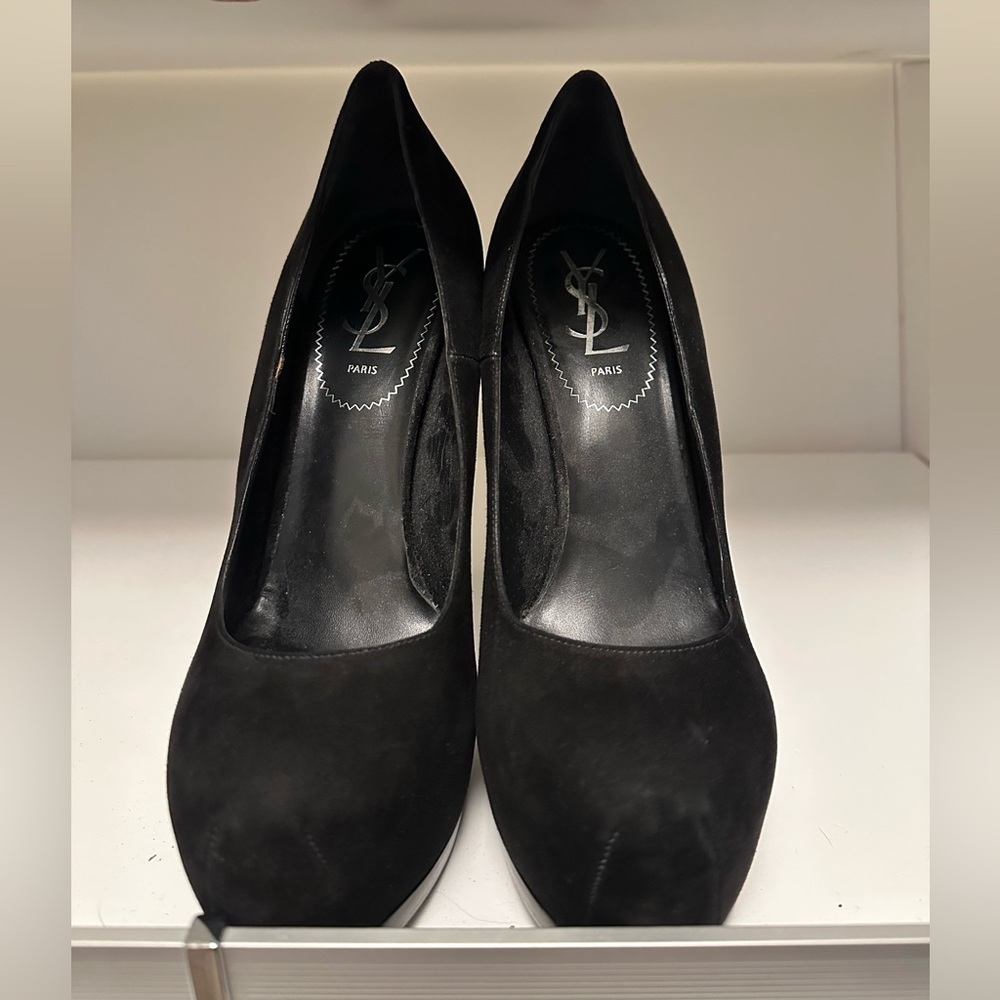 EUC YSL platform heels- black suede- size 38 - Picture 14 of 17